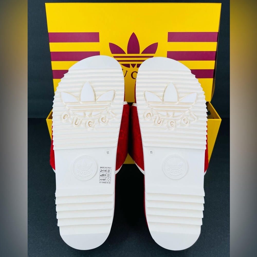 Gucci X Adidas GG Magic Sponge Demetra Vegan Logo Slides UK 11 - US 11.5 - EU 45 - Picture 11 of 14